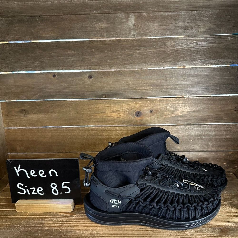 New NWOB Womens Keen Uneek High‎ Top x Hyke Black Ankle Boots Shoes Size 8.5 M